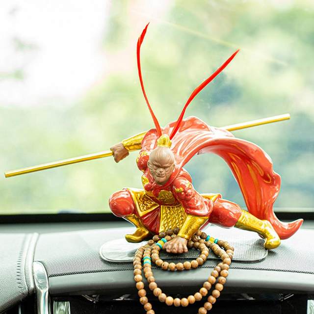 Figurine Monkey King Sun Wukong voyage en Ouest décoration pour voiture  bureau à