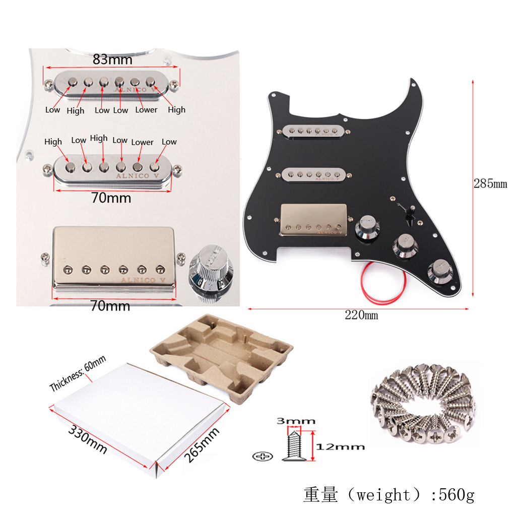 Pre-wired Pickguard SSH Alnico 5 Humbuckers for ST SG Electric Guitars