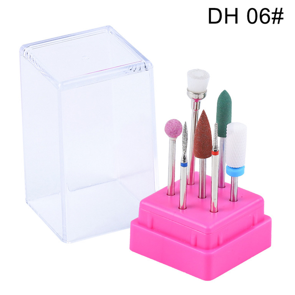 Polimento com Haste Salão de Beleza Pedicure Fresagem Cerâmica Multifuncional Brocas Conjunto Gel Limpo Unha Arte Manicure Profissional 6 Lixas e polidores de unha