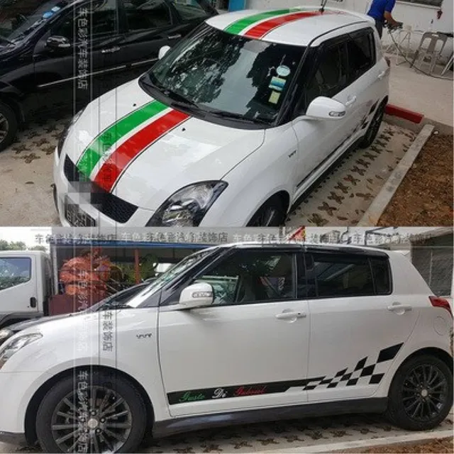 Suzuki New Alto modified special car stickers Body pull flower waist line  scratches scratches color strips decorative car stickers