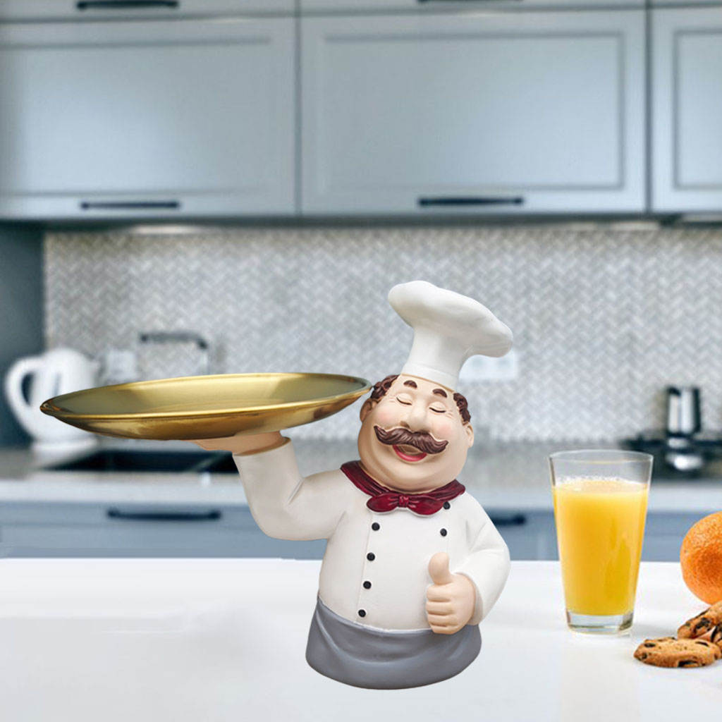 Cartoon Chef Figurine Cooking Statue Furnishing Articles for Restaurant Tabletop