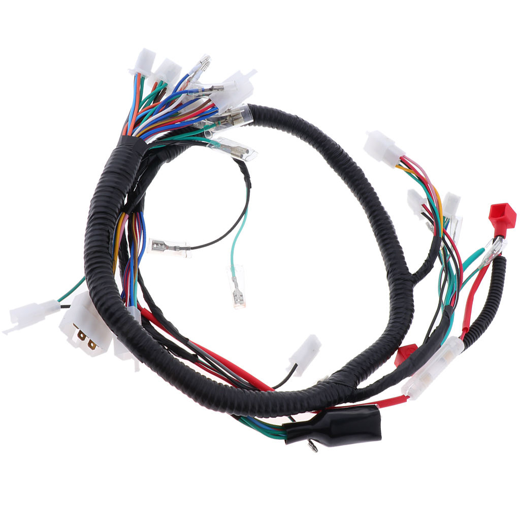 Full Electric Start Engine Wiring Harness Assembly Electrical and Ignition Cable for Scooter Go Kart
