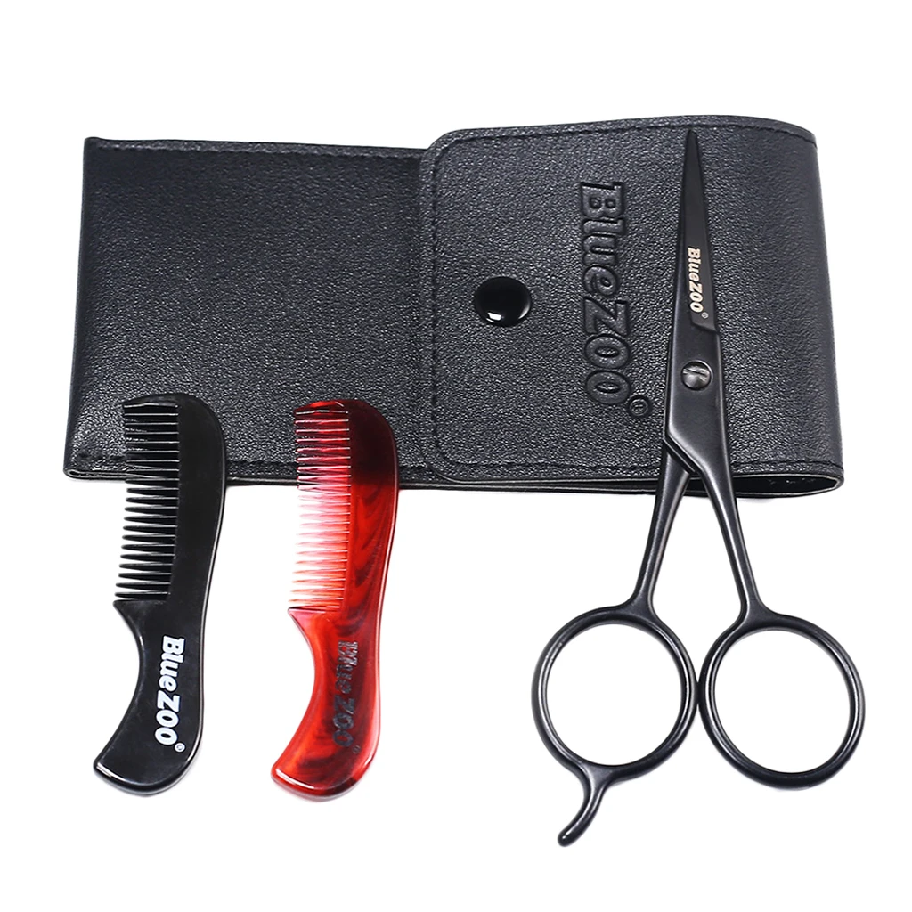 3 Pack Mens Beard Nose Hair Scissor Shaping Grooming Anti-static Combs Set