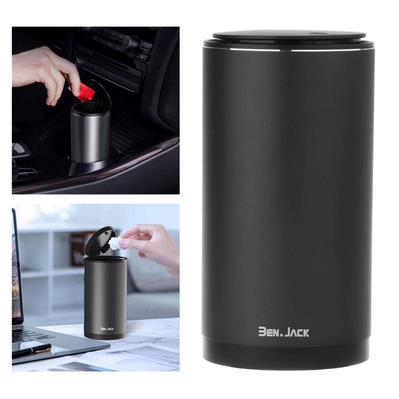 300ml Car Trash Bin Garbage Can Alloy Auto Interior Organizer Storage Bin Car Garbage Storage Can