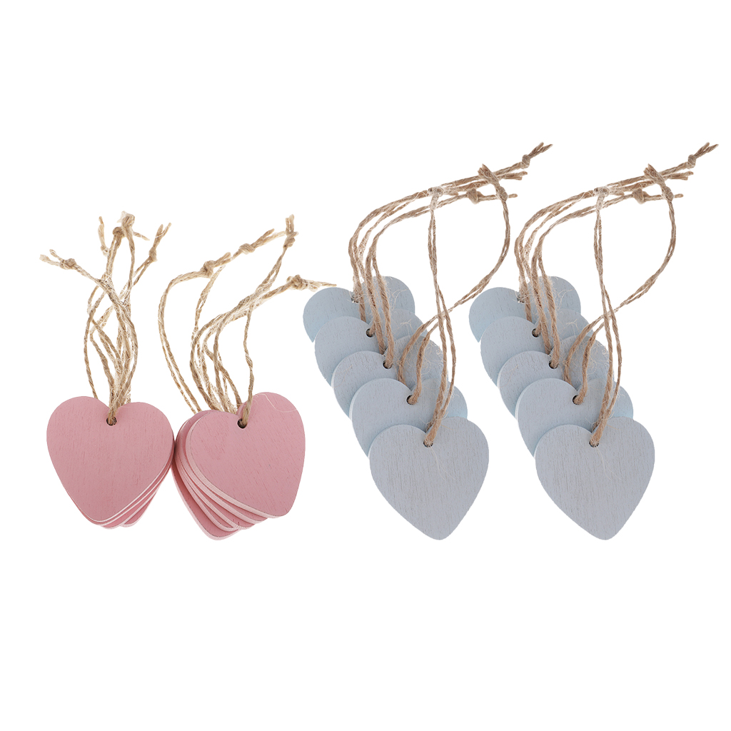 20pcs Heart Pattern Labels DIY Craft Decor Embellishment Piece