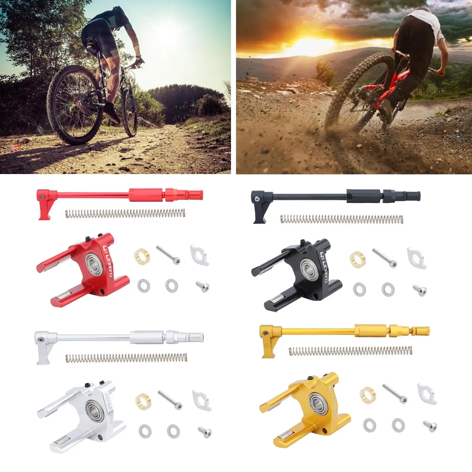 Bicycle Derailleur Set Spare Parts Gear Shifter with Spring for Folding Bike Compatible 2-7 Speeds