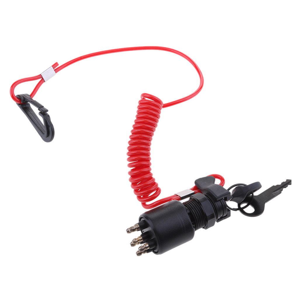Ignition Key Switch & Safety Lanyard 5005801 Fits for Evinrude/Johnson