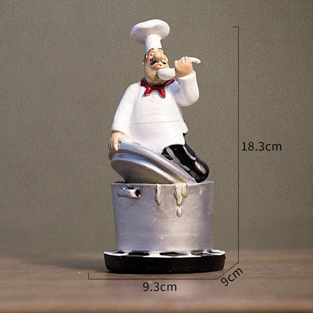 SMANTA French Chef Decorative Statues - Resin Home Decoration with Beer  Opener for Gourmet Kitchen Decorations & Collectible Housewarming Gifts