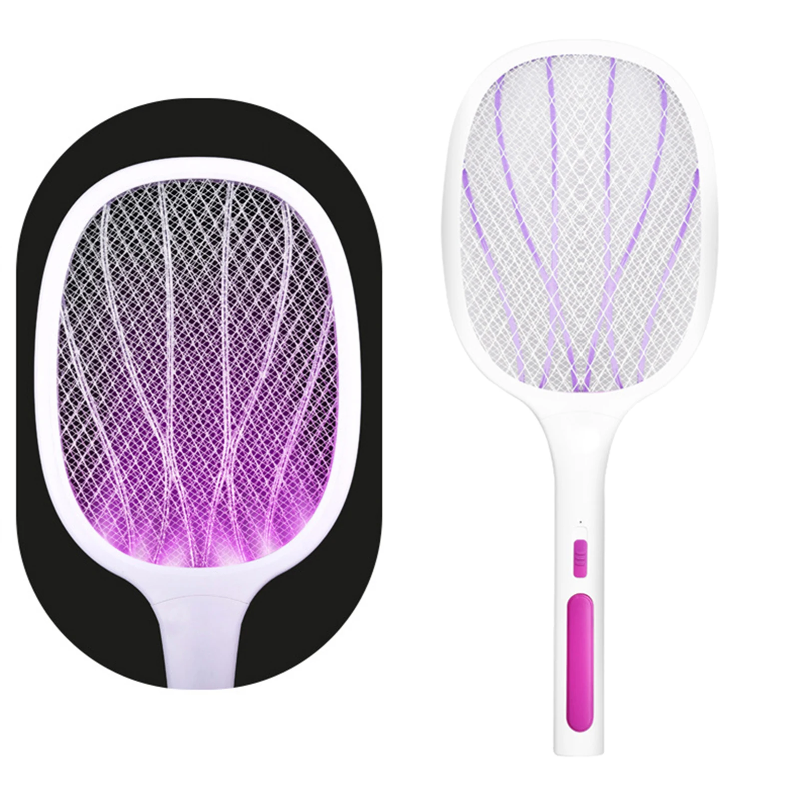 2 In 1 Rechargeable Electric Mosquito Swatter Fly Handheld Racket Bat