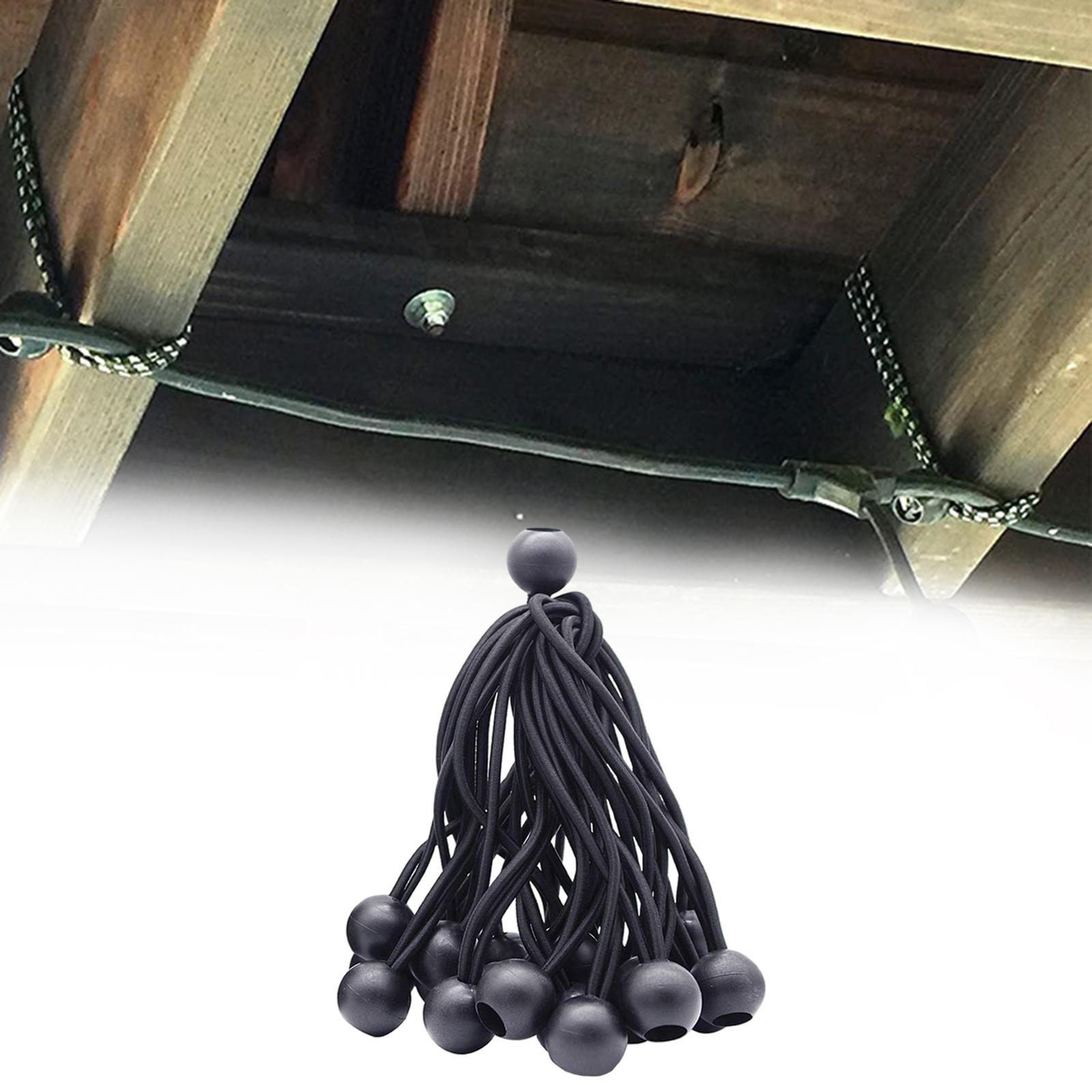10Pcs Ball Bungee Cords Tent Tarp Elastic Rope for Hiking Camping Holding Wire Hoses Curtains