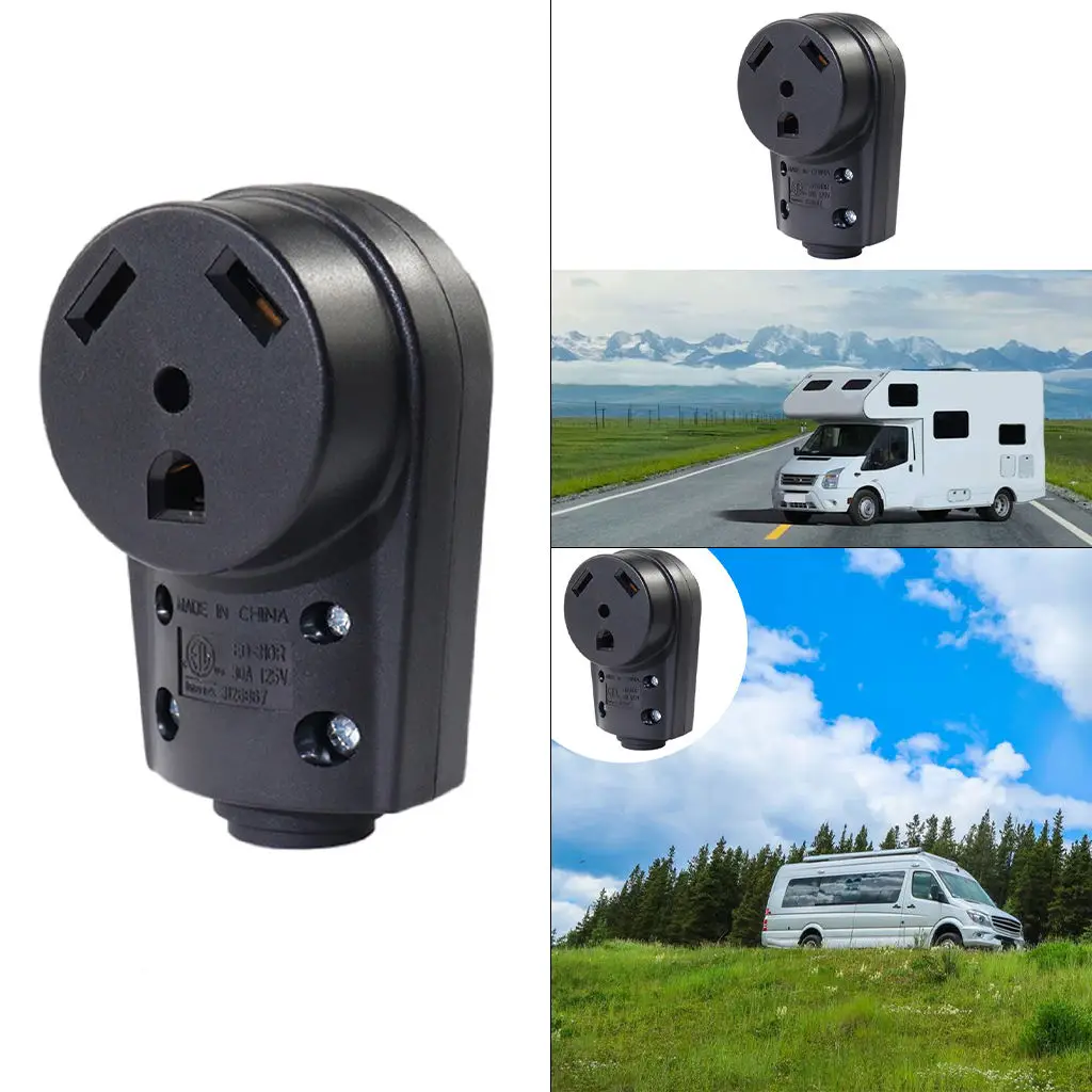 125V 30A Female Socket RV Replacement Female Plug Receptacle Plug with Ergonomic Handle Upgraded with Handle for Caravan