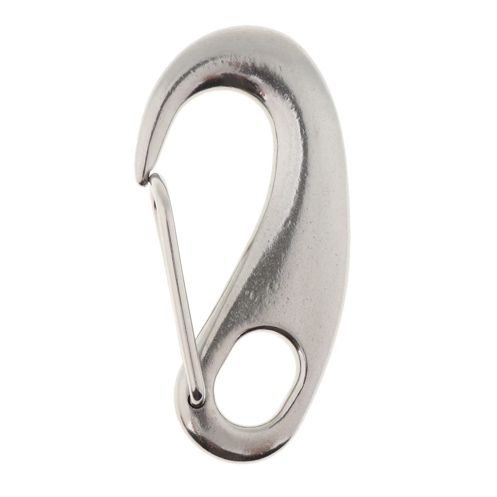 10cm Stainless Steel Egg Shape Spring Snap Clip Hook Quick Link Carabiner