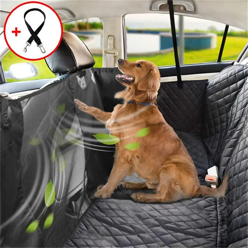 Black 100% Waterproof Pet Car Seat Cover Heavy Duty Protector for Dirt Snow Mud 