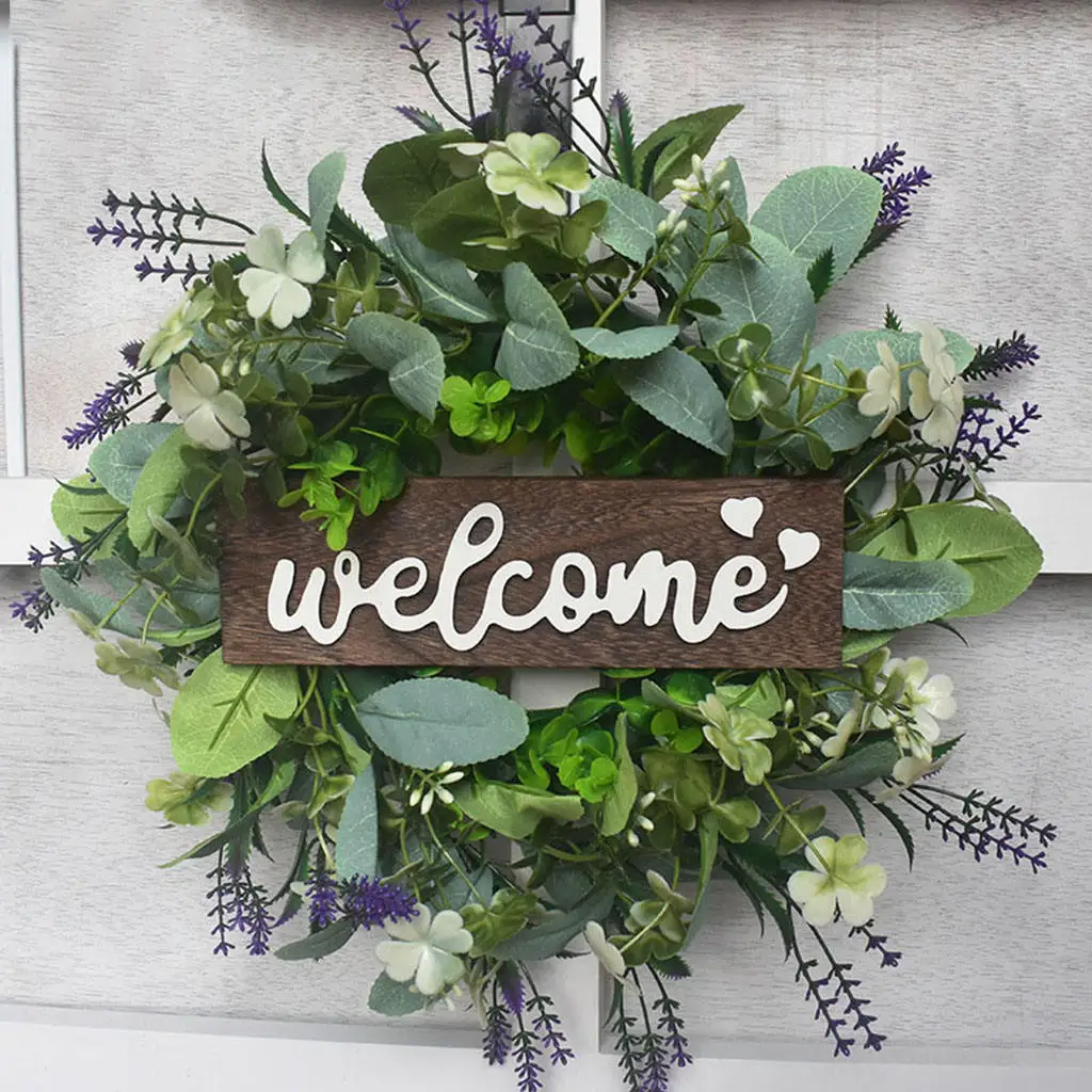 12'' Welcome Wreath Wall Wedding Party Fall Dinner Artificial Eucalyptus Garland