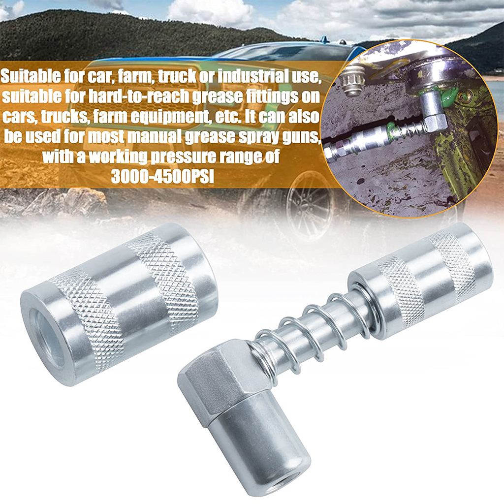 Digger 90 Degree Grease Coupler Grease Fitting Tool Durable and Sturdy, Suitable for Auto, Farm, Truck or Industrial Use