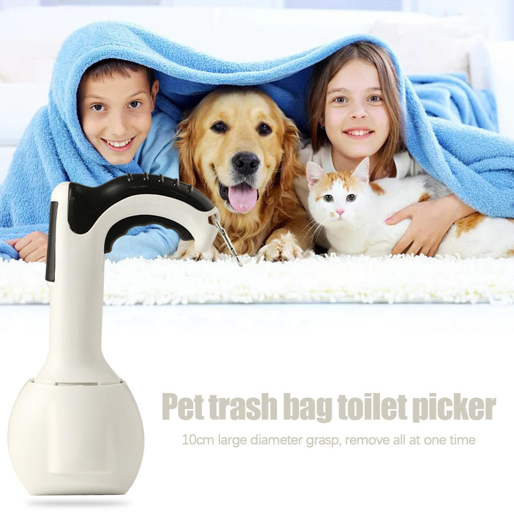 Pet Pooper Scooper ABS Material Trash Bag Tough Grabber Picker Excrement Collector Tipper for Birthday Gravel Gift Lawn Outdoor