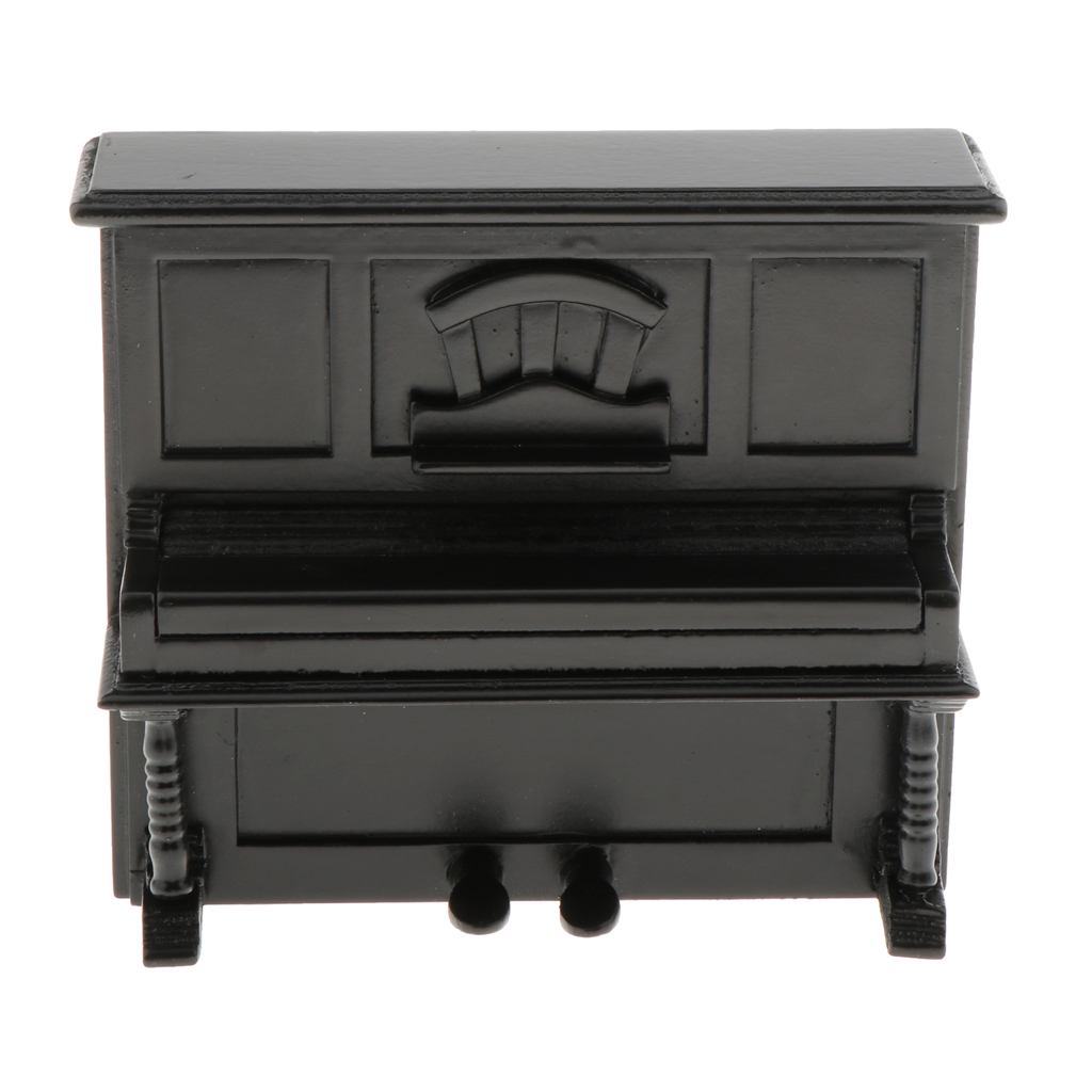 1/12 Dollhouse Mini Upright Piano Play Instrument Ornaments for Music Room