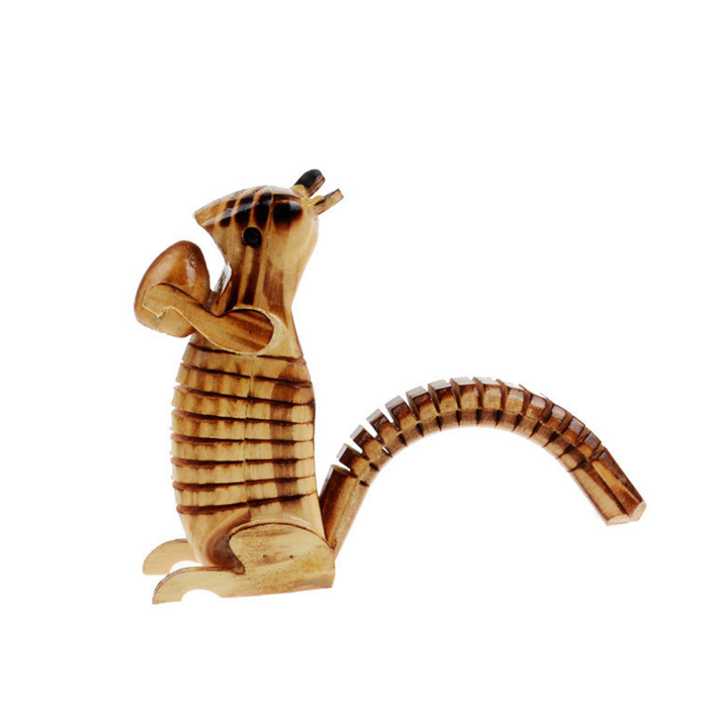 2xWooden Swing Squirrel Shapes Woodcraft Kids Toy Home Decor Gift