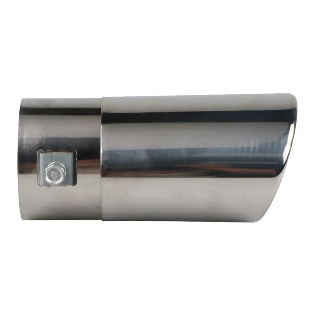 63mm Bolt-on Stainless Steel Auto Car Exhaust Tail Pipe Tip End Muffler Silver