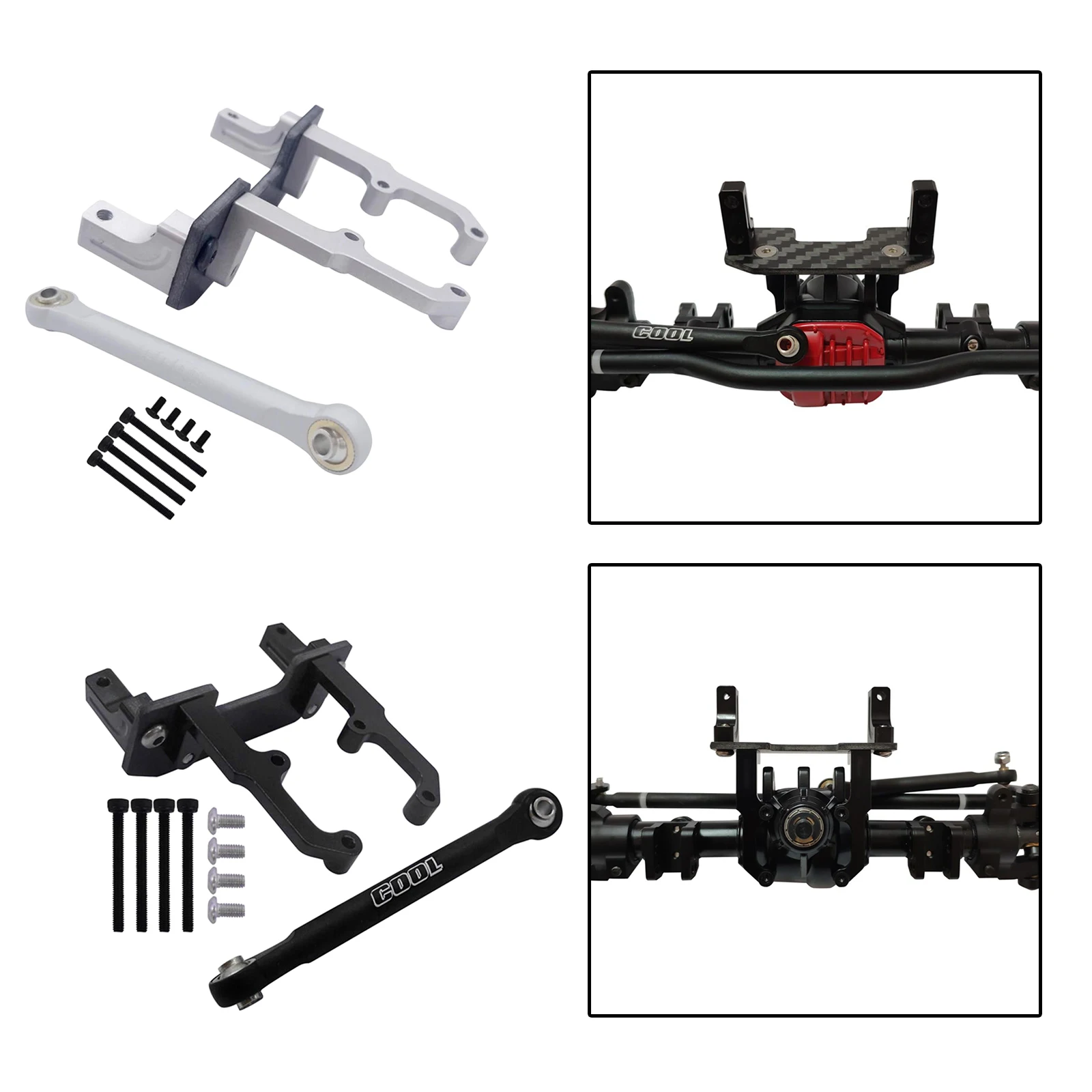 Metal Carbon Fiber Bottom Plate Servo Bracket Mount Stand For 1/10 RC Crawler Car for Axial SCX10 II 90046 90047 Axle Ar44 Part