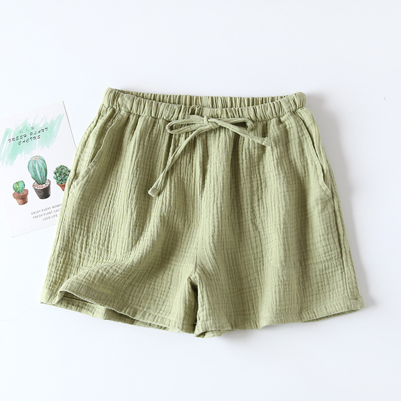 2026 Japanischer Neuer Stil Damen Sommer-Shorts 100% Baumwollkrepp Dünne Lose Haushosen Übergrößen Strandhosen Niedliche Shorts – Detail 7
