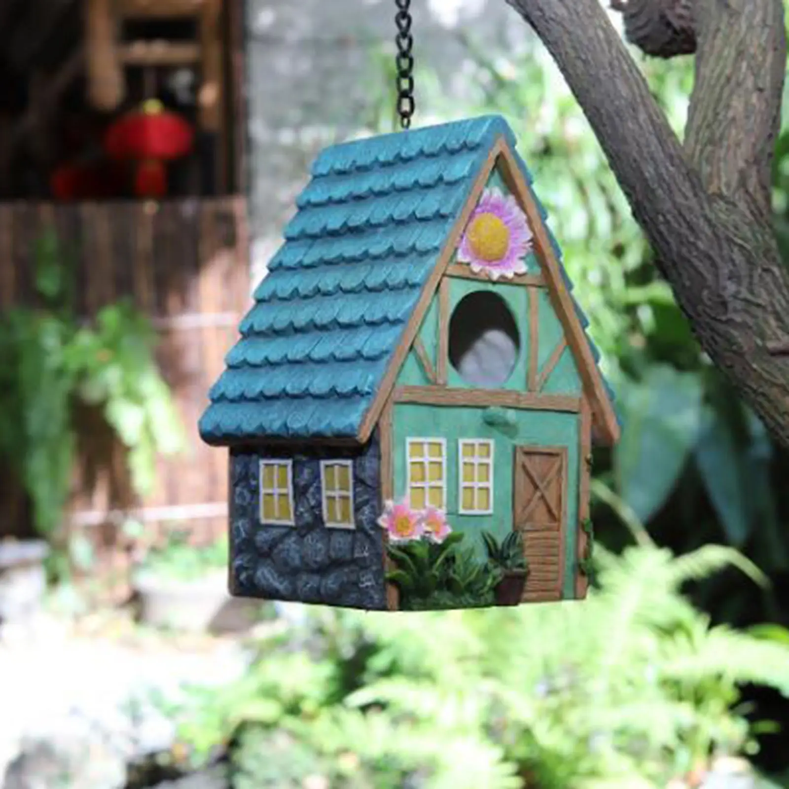 Hand-Painted ing Colourful Birdhouse Country Bird House for Small Birds