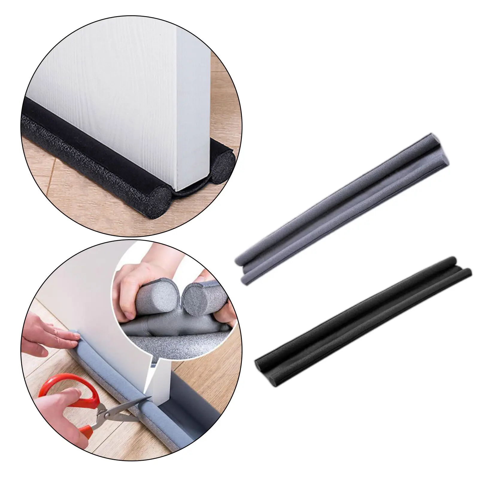 2pcs Under Door Draft Stopper Seal Strip Doors Wind Air Blocker Guard Gap Heat Cold Cover Energy Saving Protector