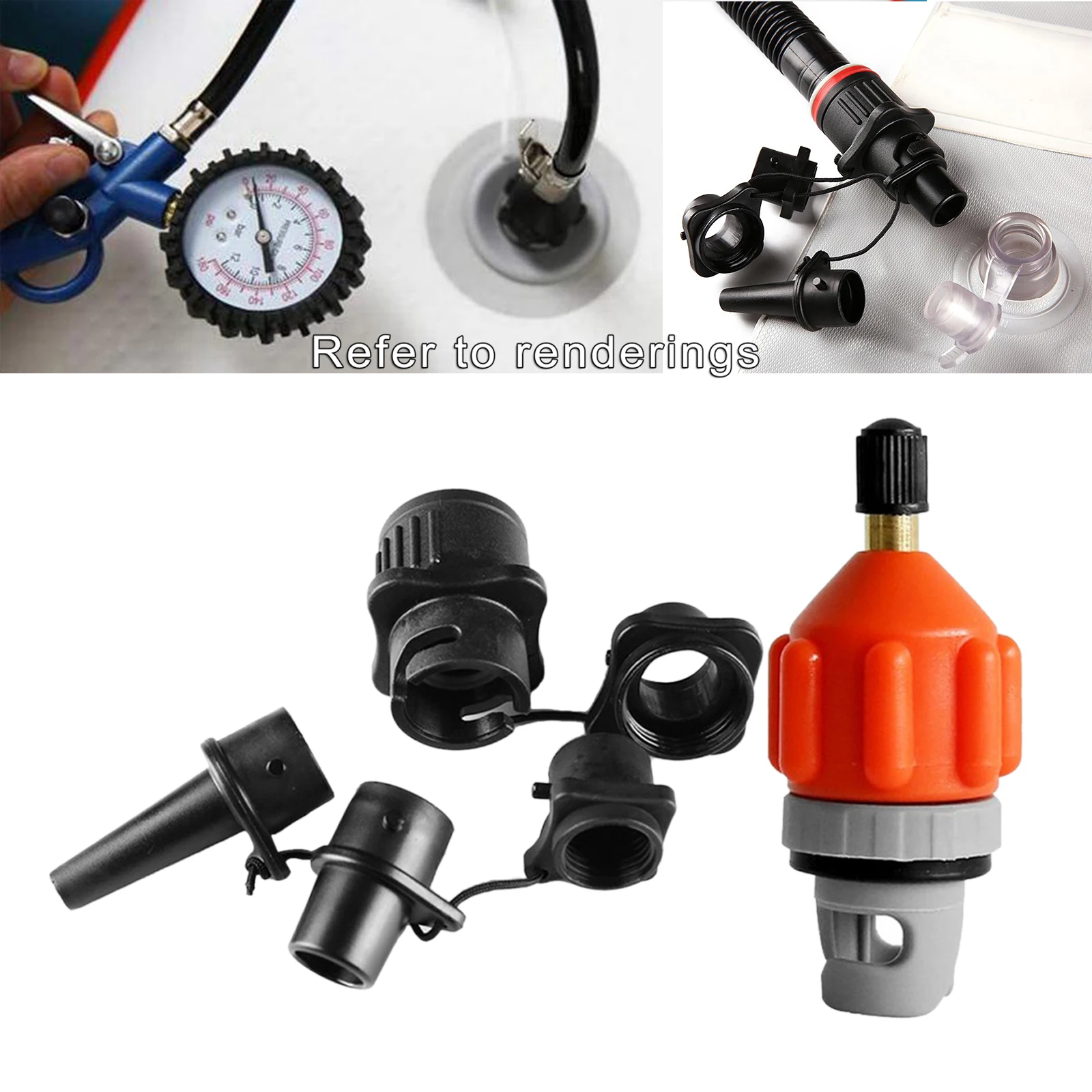 Inflatable Boat SUPs Pump Adaptor Kayak Canoe Swimming Rings Air Valve Adapter Nozzles Attachment for Inflatable Bed