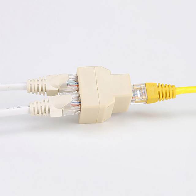 RJ45 Ethernet Splitter Cable, EEEkit 1 to 2 LAN Network Splitter Adapter  Fit for Cat5, Cat5e, Cat6, Cat7 Socket Connector