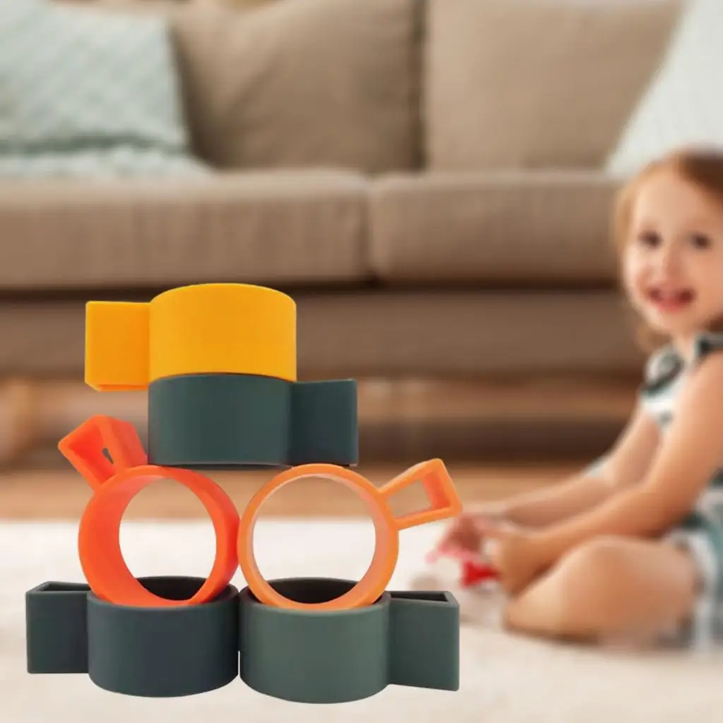 Montessori Silicone Stacking Blocks Brain Development Balance Puzzle Toys Balancing Games for Kids