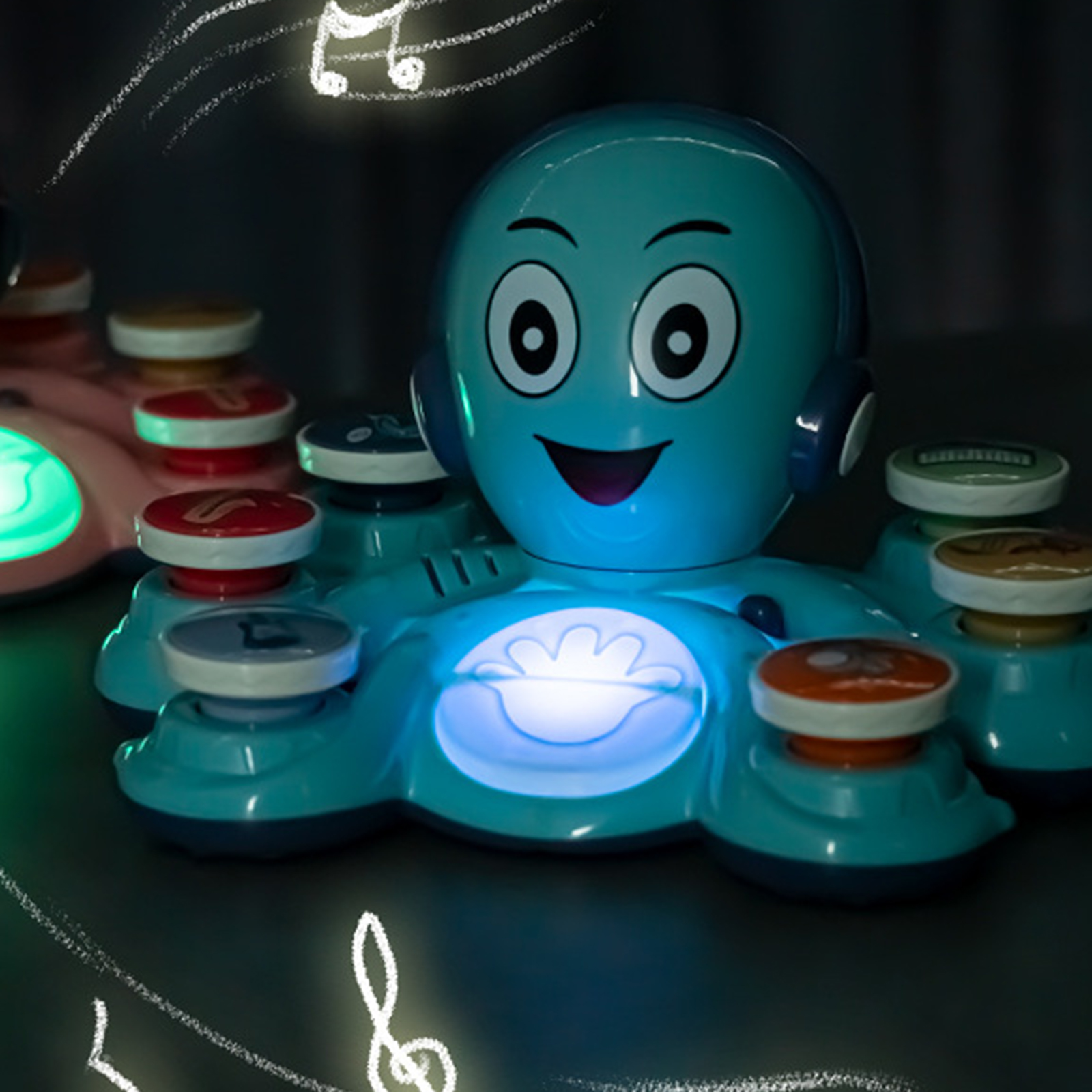 Infant Baby Octopus Hand Drum Pat Drum Education Toys for 6-12Month Kids Birthday Gifts