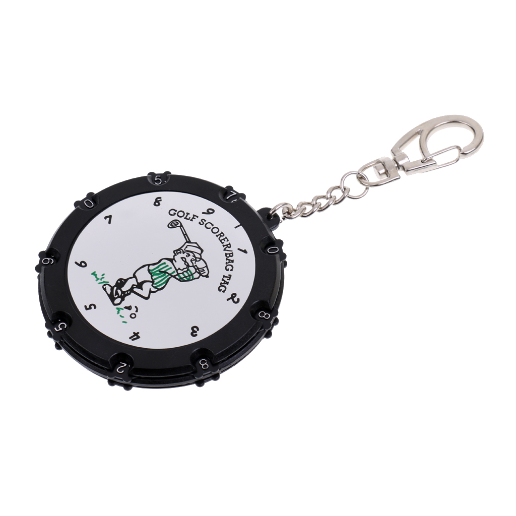 18 Holes Golf Score Counter Scoring Bag Tag Stroke Counter Keyring Silver