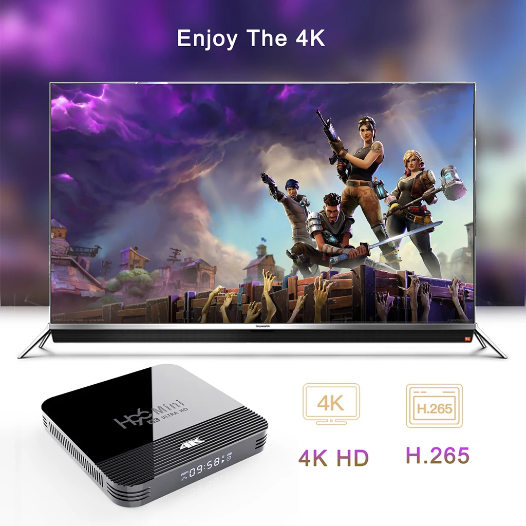TV Box Android 9.0 H96 Mini H8 RK3228A 2.4G/5G WIFI Set Top Box 1+8GB US