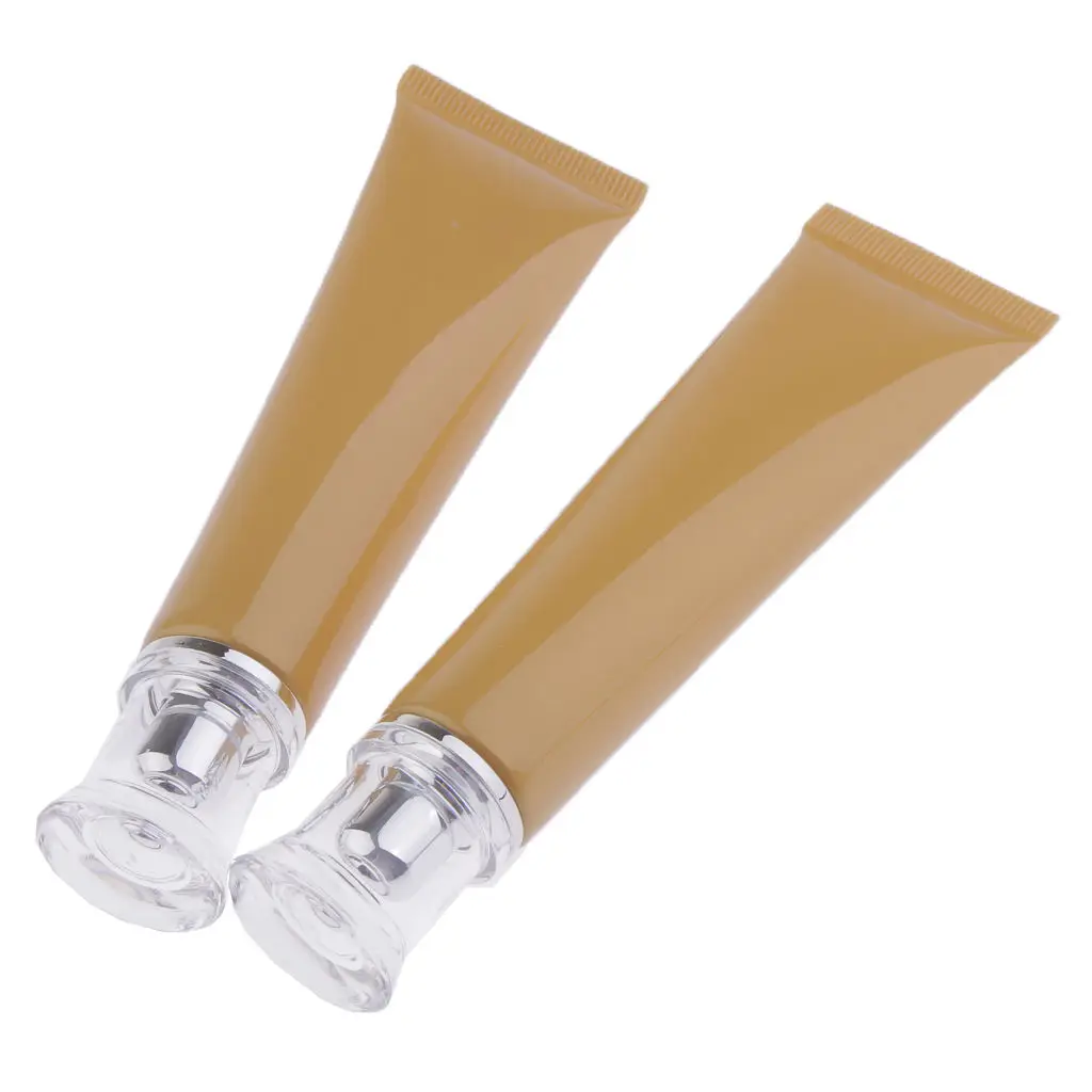 2pcs 40ml Empty Refillable Plastic Lip Gloss Body Balm Eye Gel Hand Cream Tubes Cosmetic Containers Bottles Set