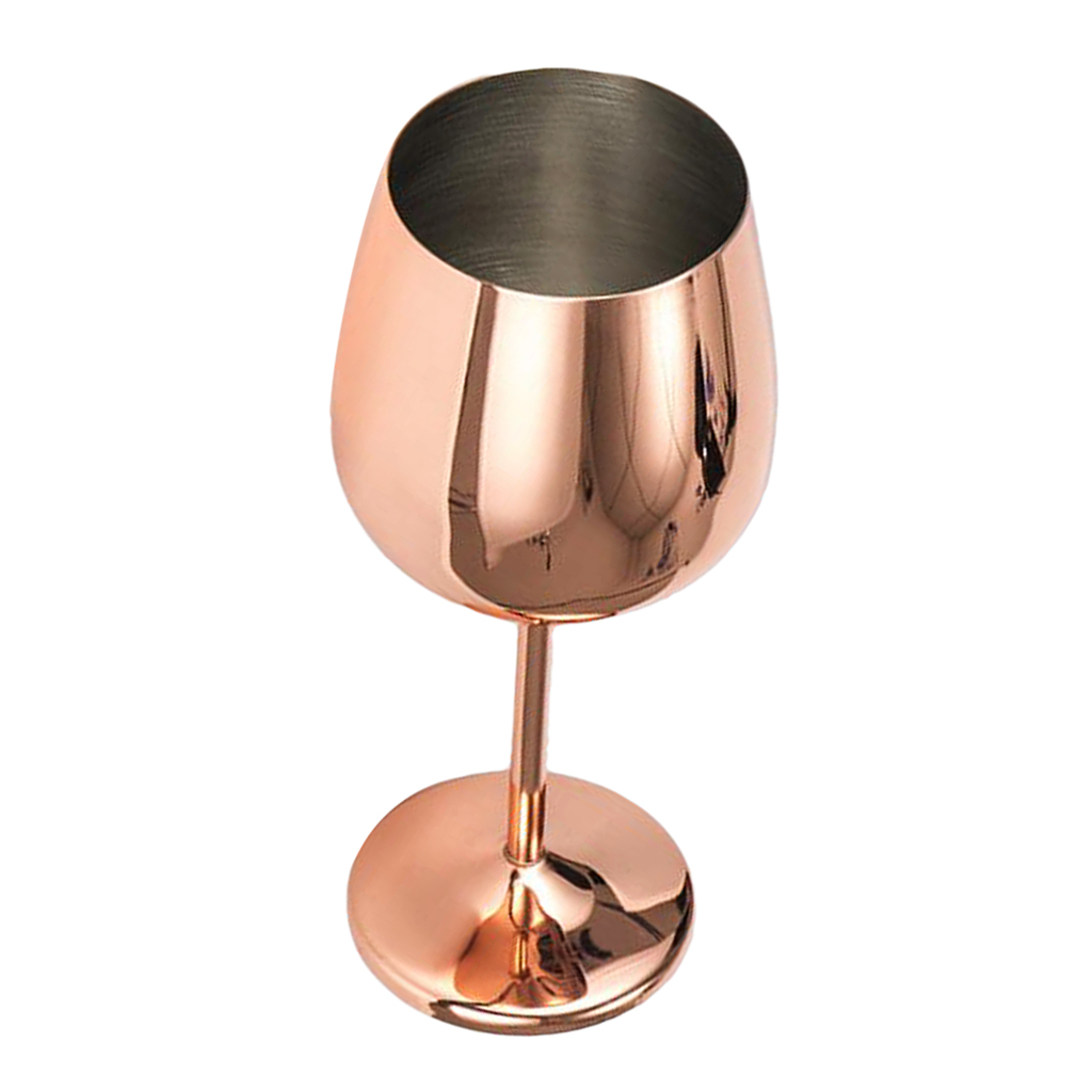 Stainless Steel Wine Glasses for White Red Wine Cocktail with Stem, 500ml