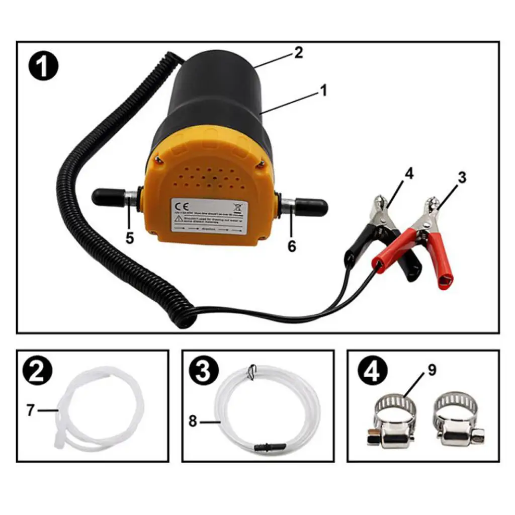 Transfer Pump Extractor Oil Fluid  Electric Siphon Car Motorbike 12V