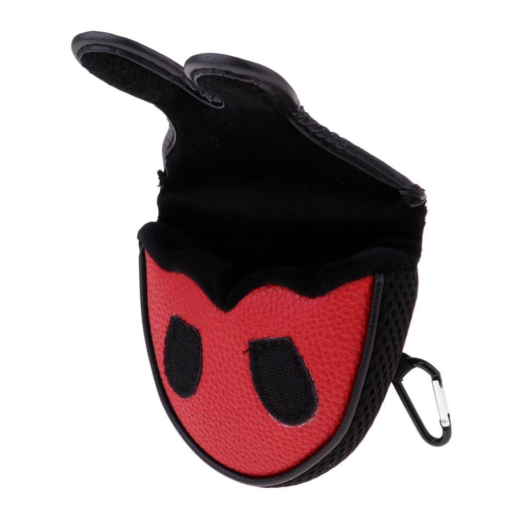 Central Shafted Mallet Putter Cover Headcover Guard Protector Black Red