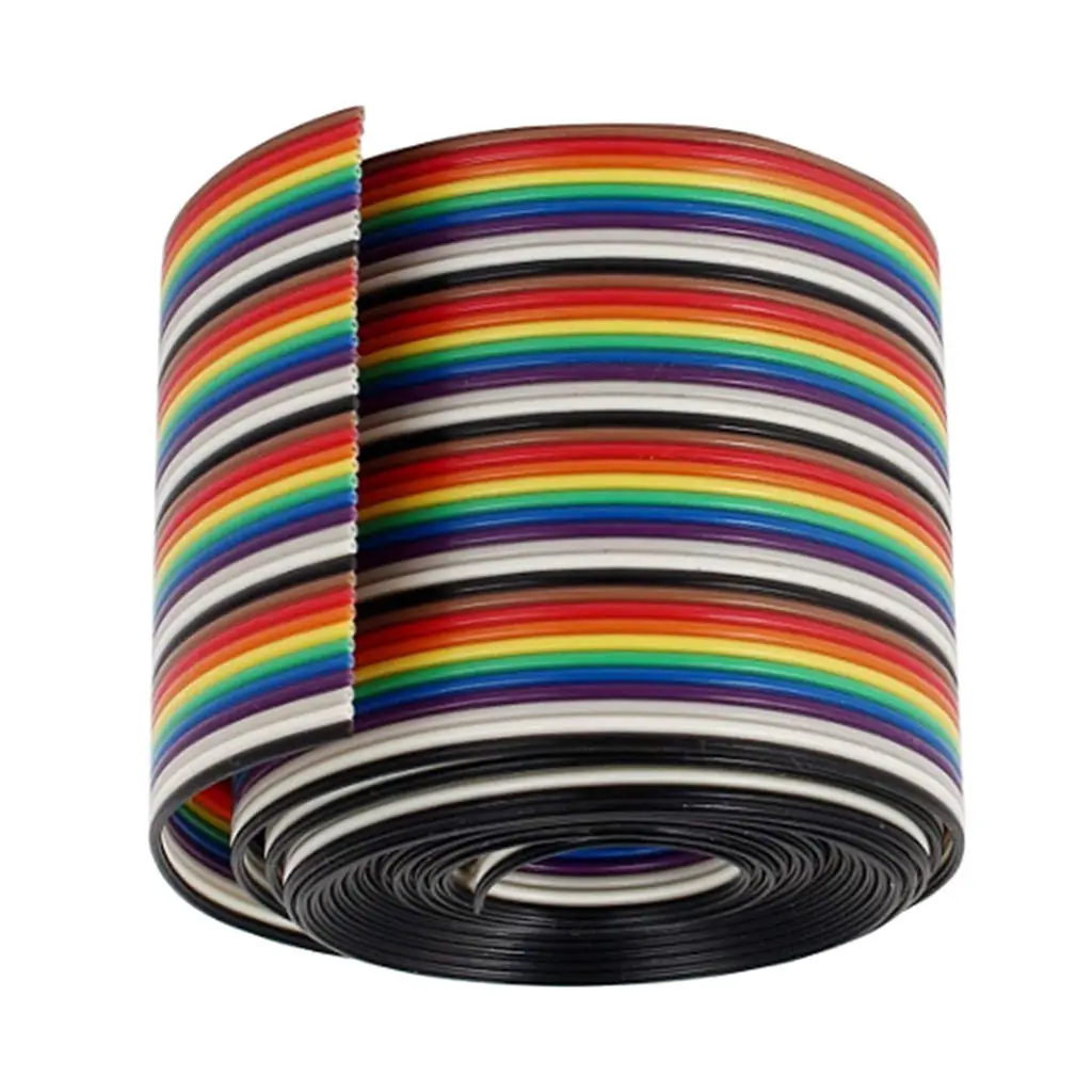 Brand New 40 Pin Rainbow Colour Flat Ribbon Cable 1.27mm 1000mm