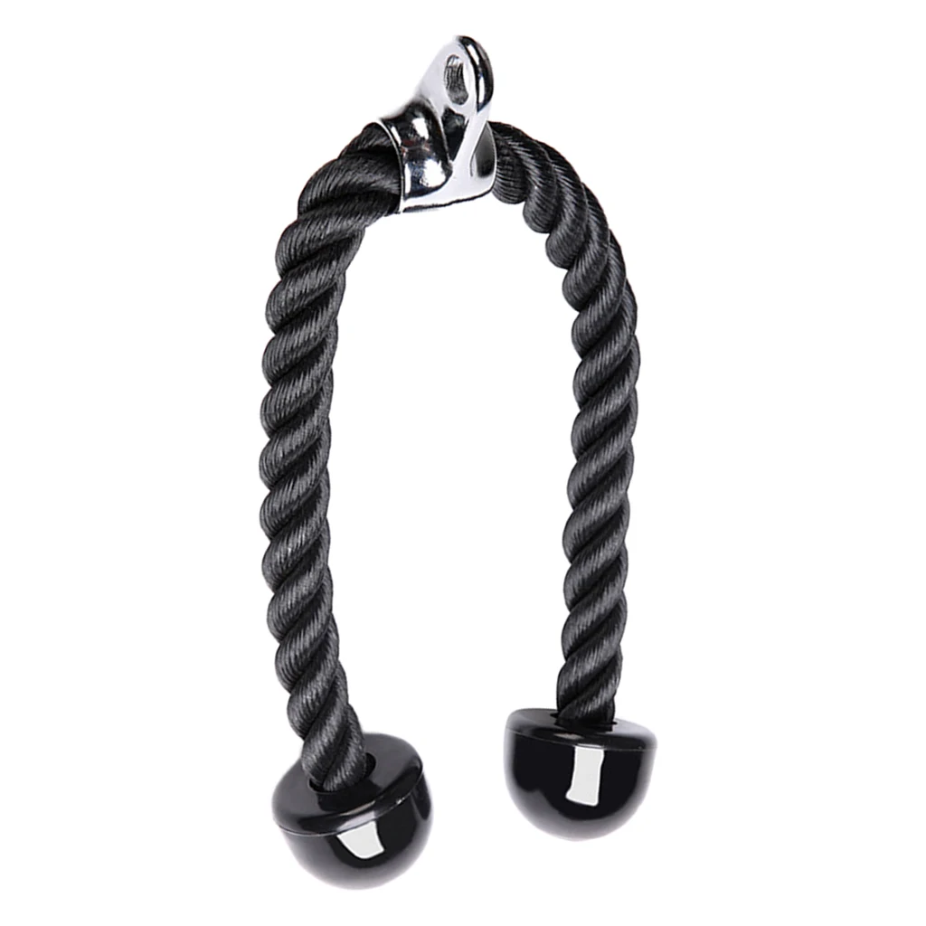 Deluxe Tricep Rope Pull Down  27.6 inch Rope Easy Grip Non Slip Cable Attachment