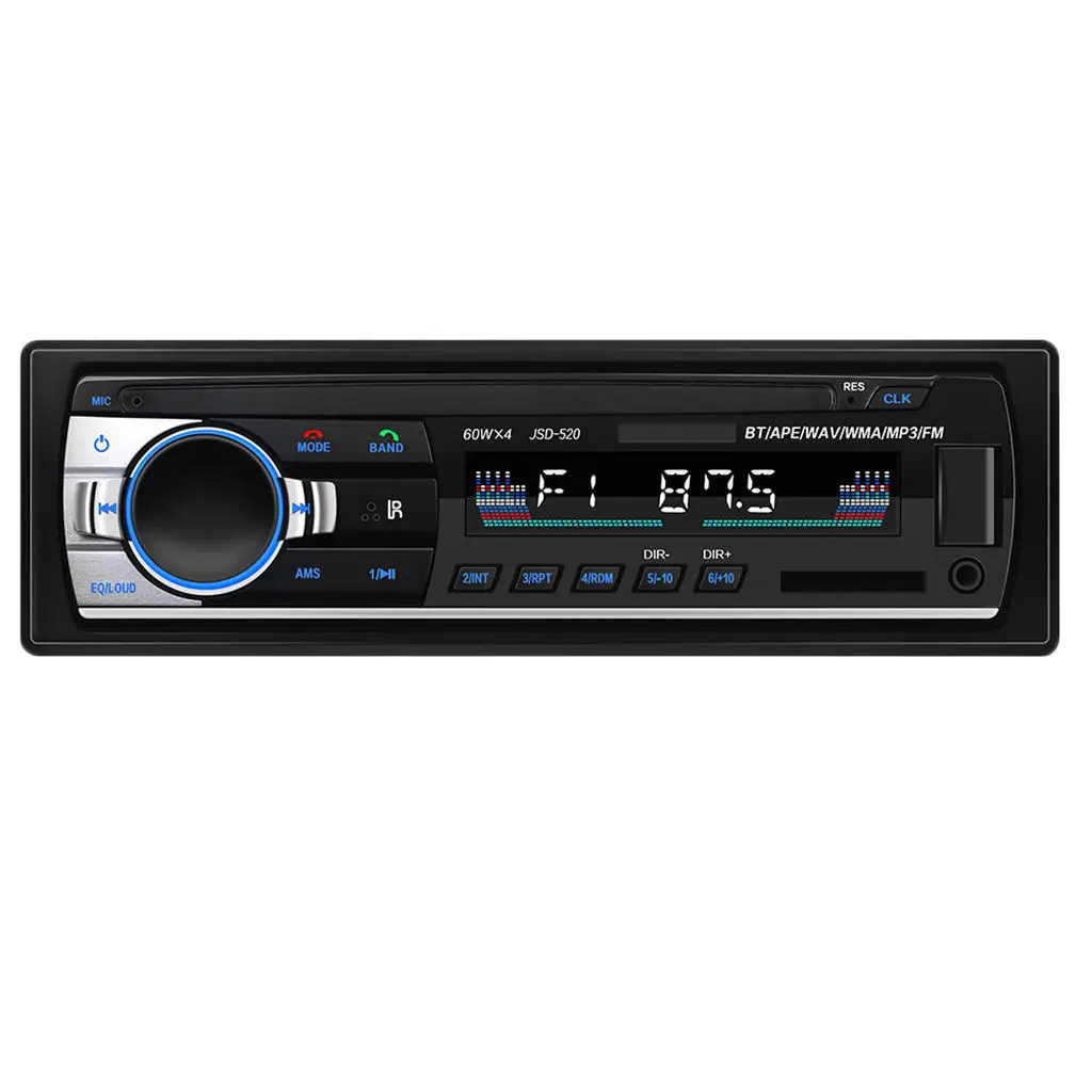 Car Bluetooth Autoradio Stereo Radio FM Aux Input Receiver TF USB JSD 520