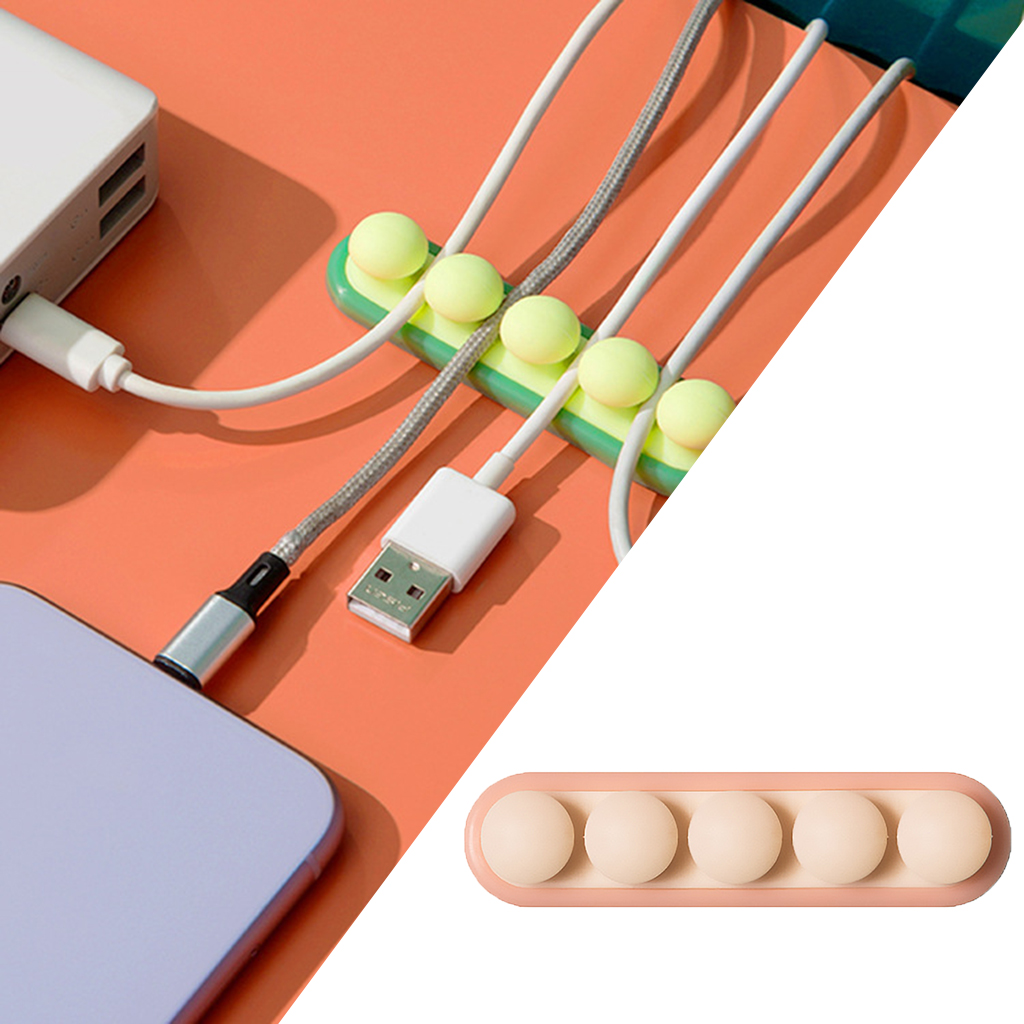 Pea Cable Winder Earphone Data Cable Storage Cable Organizer Cable Management Silica Gel Cable Holder for Desktop Home