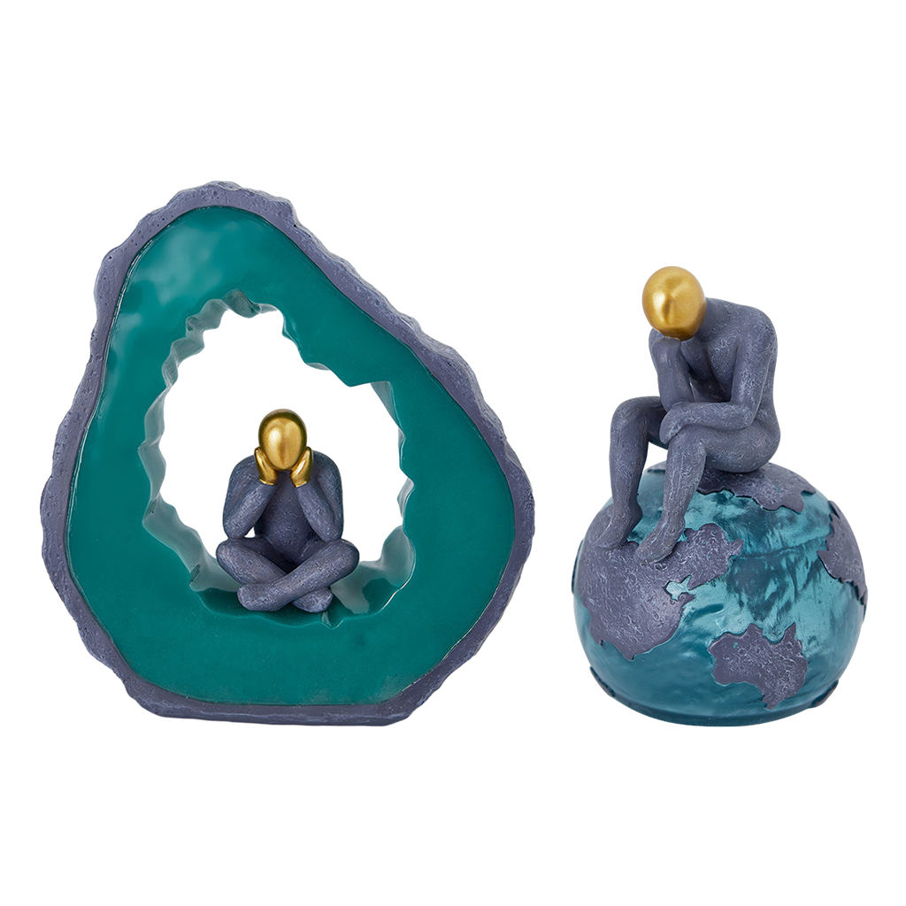 Abstract Figure The Thinker Statue Figurine Modern Resin Craft Art Thinking Man Sculpture Home Office Bookshelf Desk Decoration