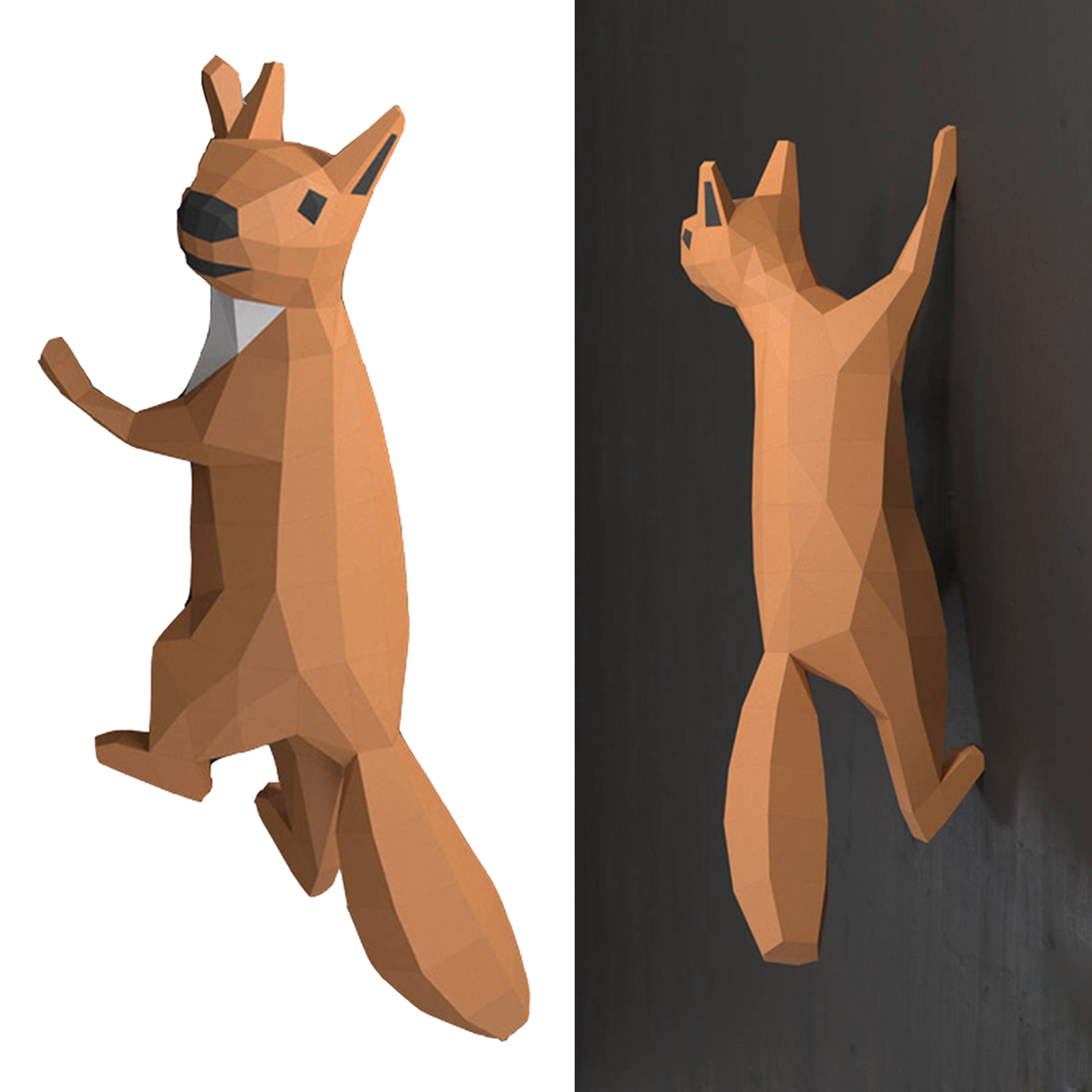 Cute Animal Composition Handmade 3D Squirrel Geometric Origami Paper Model for Kids Adults Beginners Game ornaments
