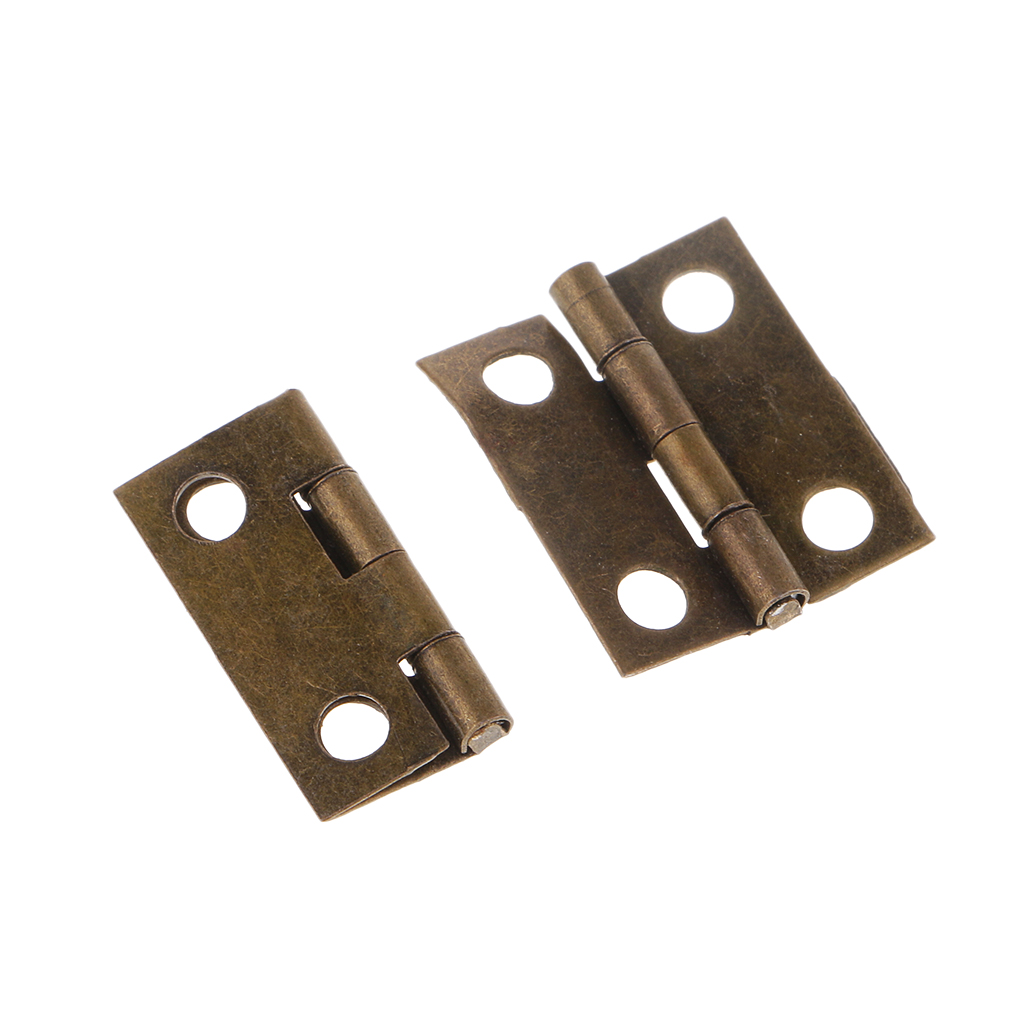 50 Pieces Antique Small Hinges Bronze Hinges with Screws for Wooden Gift Box Hinge Cabinet Drawer Jewelry Boxes Chest Dresser