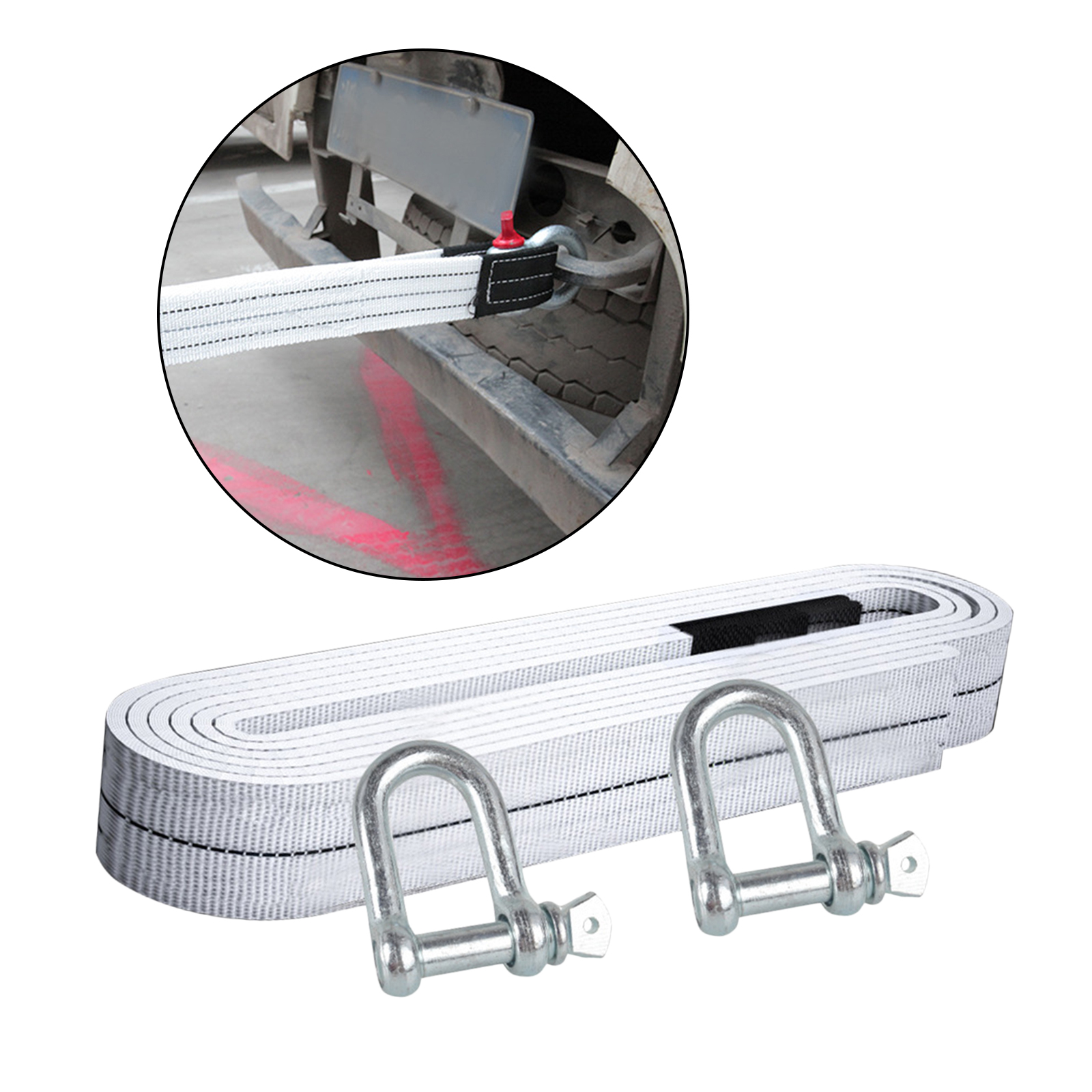 Durable High Strength Trailer Winch Strap (Up To 6 Ton) 5 Meters Towing Ropes with Hook for Car  Equipment