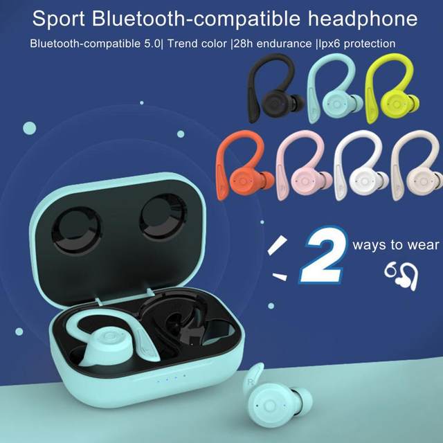 MS-T20 TWS Bluetooth V5.0 Ear Hook Headphones 3D Stereo Sports Wireless  Earphones With Dual Mic Call Touch Control earbuds