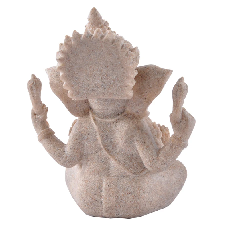 1pc Sandstone Ganesha Elephant Hand Carved Hand Carved Ornaments Figurine