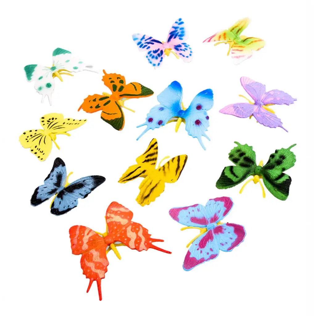 12 PCS Butterfly Animal Figure Action Figures Preschool Educational Toy For