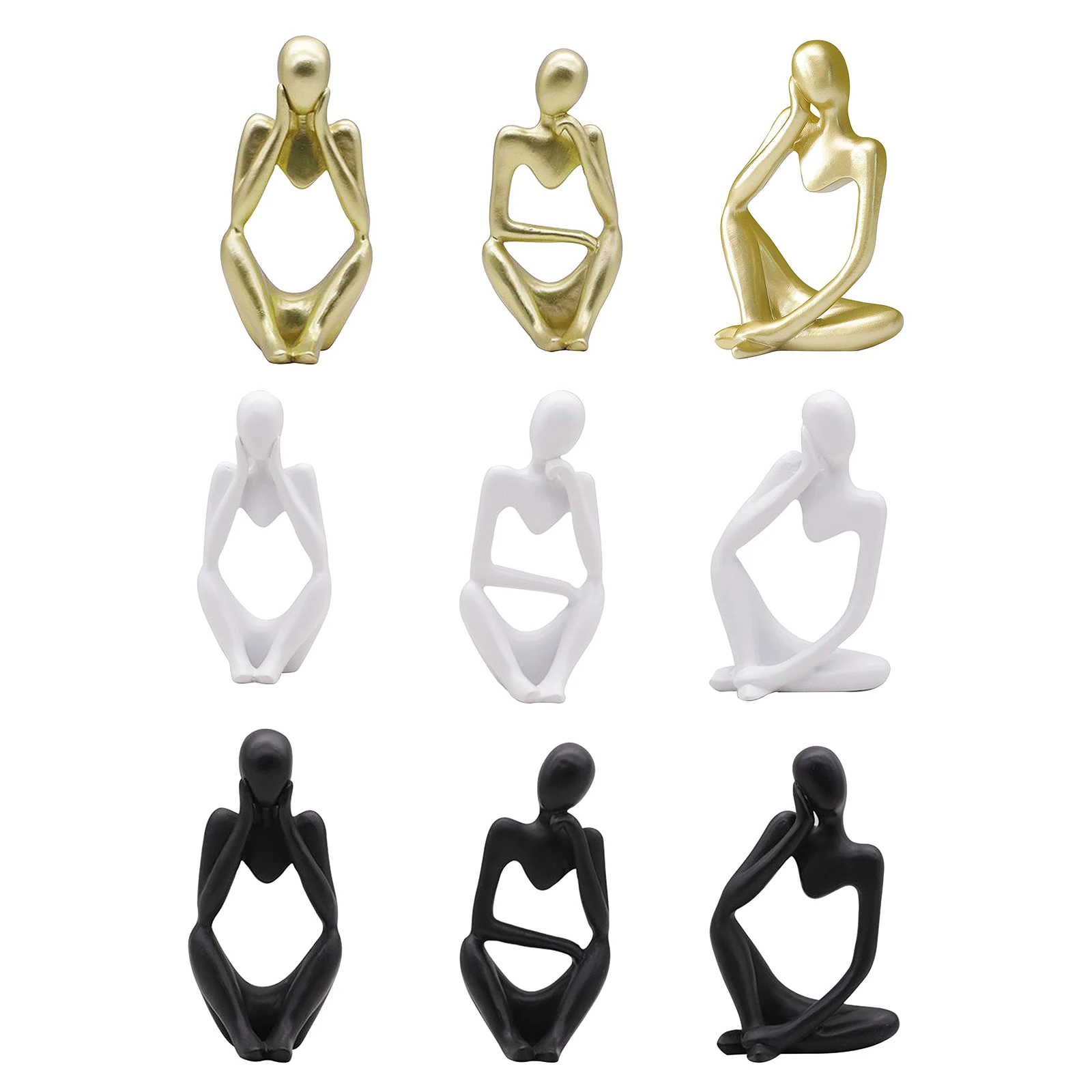 Abstract Thinker Sculpture Creative Resin Figurine Characters Thinking People Crafts Ornaments Sandstone Statues Home Decor