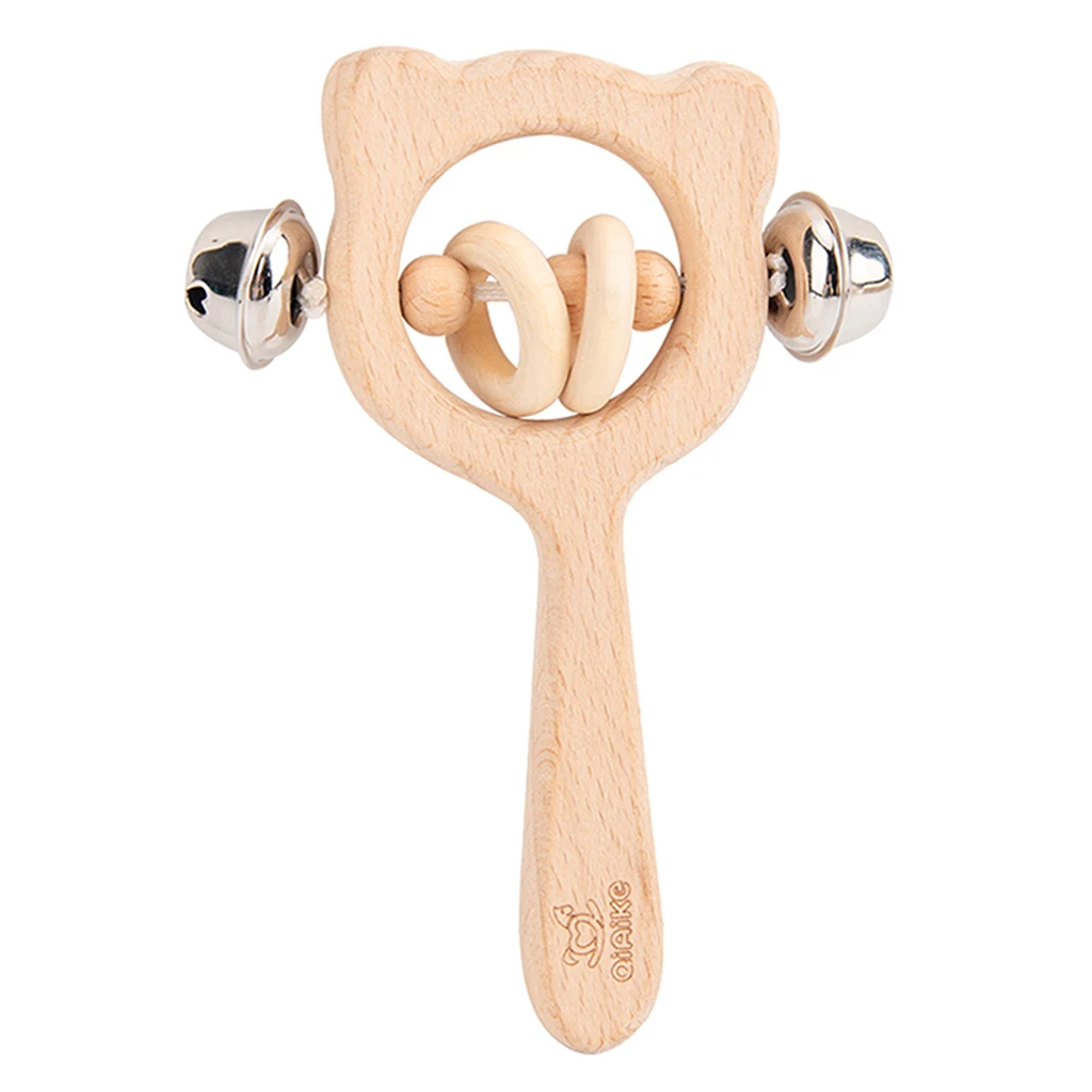 Wooden Rattle Teethers for Infants | Sensory Toy | 100% Safe, Natural & Eco-Friendly | 6 Months+